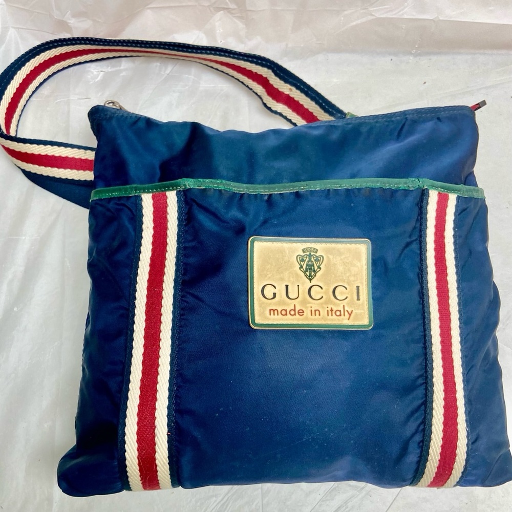 Vintage, Gucci, Rare Nylon, Red White and Blue Shoulder-Crossbody Bag - Picture 10 of 16